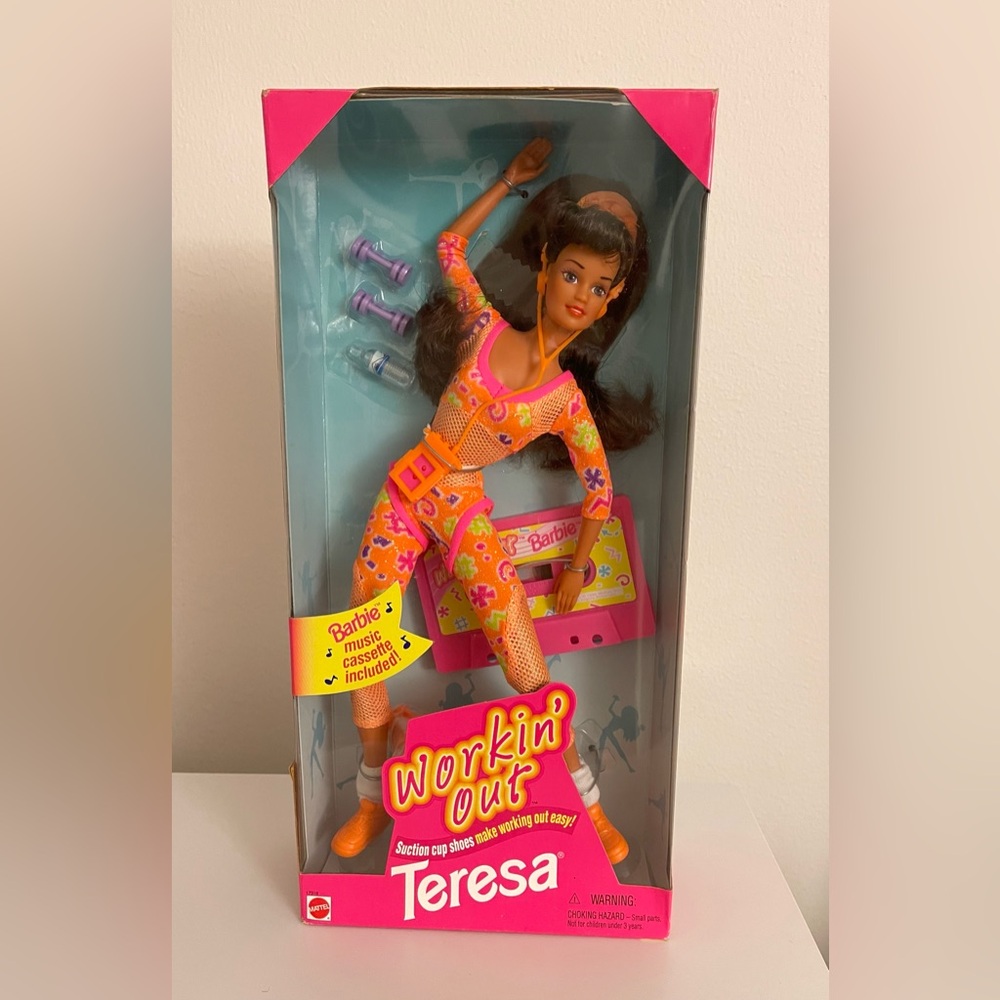 Barbie Workin' Out Teresa Doll - Pink and Orange Outfit